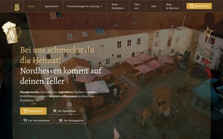 Snimka zaslona za brauhausknallhuette.de