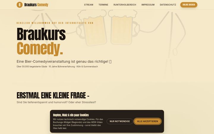 Screenshot of braukurs-comedy.com