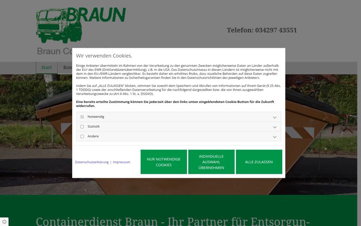 Screenshot of braun-containerdienst.de