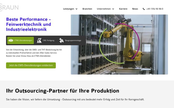 Ekraanipilt saidist braun-gmbh.com