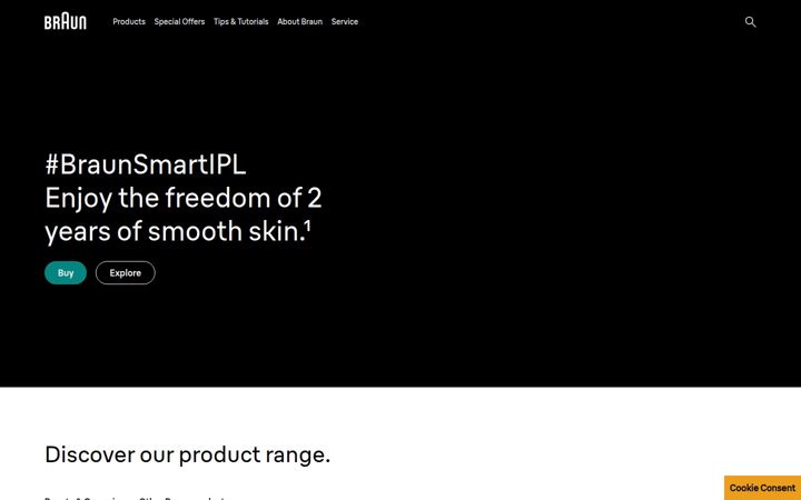 Skärmbild av braun.com