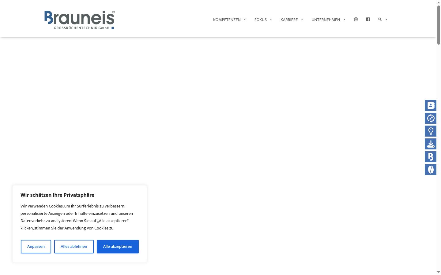 Screenshot des Einwilligungsbanners vor jeglicher Interaktion