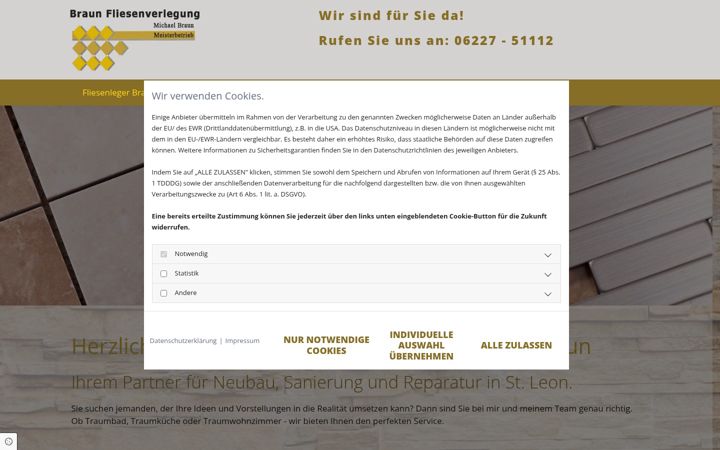 Screenshot of braunfliesen.de