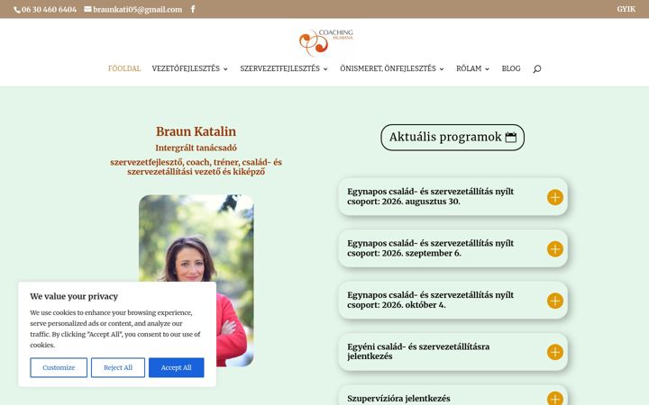 Képernyőkép: braunkatalin-coach.hu