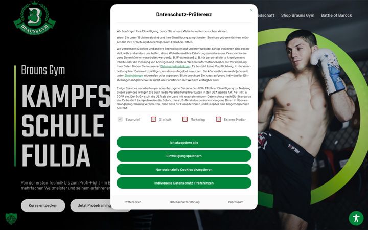 Snimka zaslona za brauns-gym.de