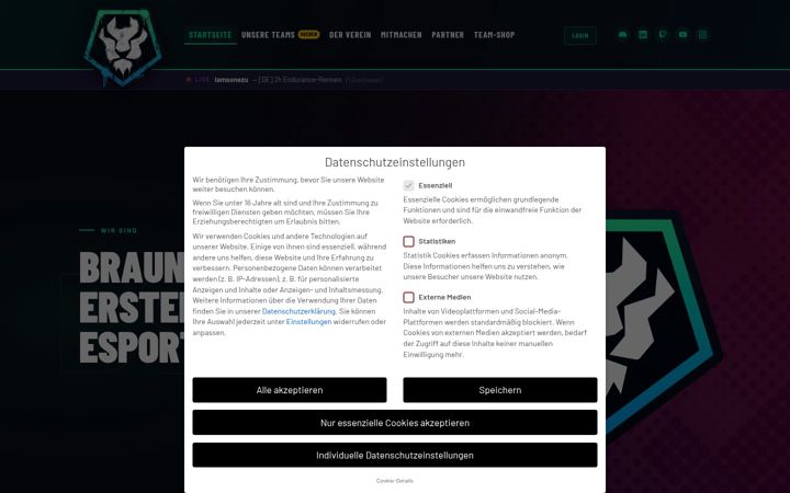 Screenshot of braunschweig-esports.de