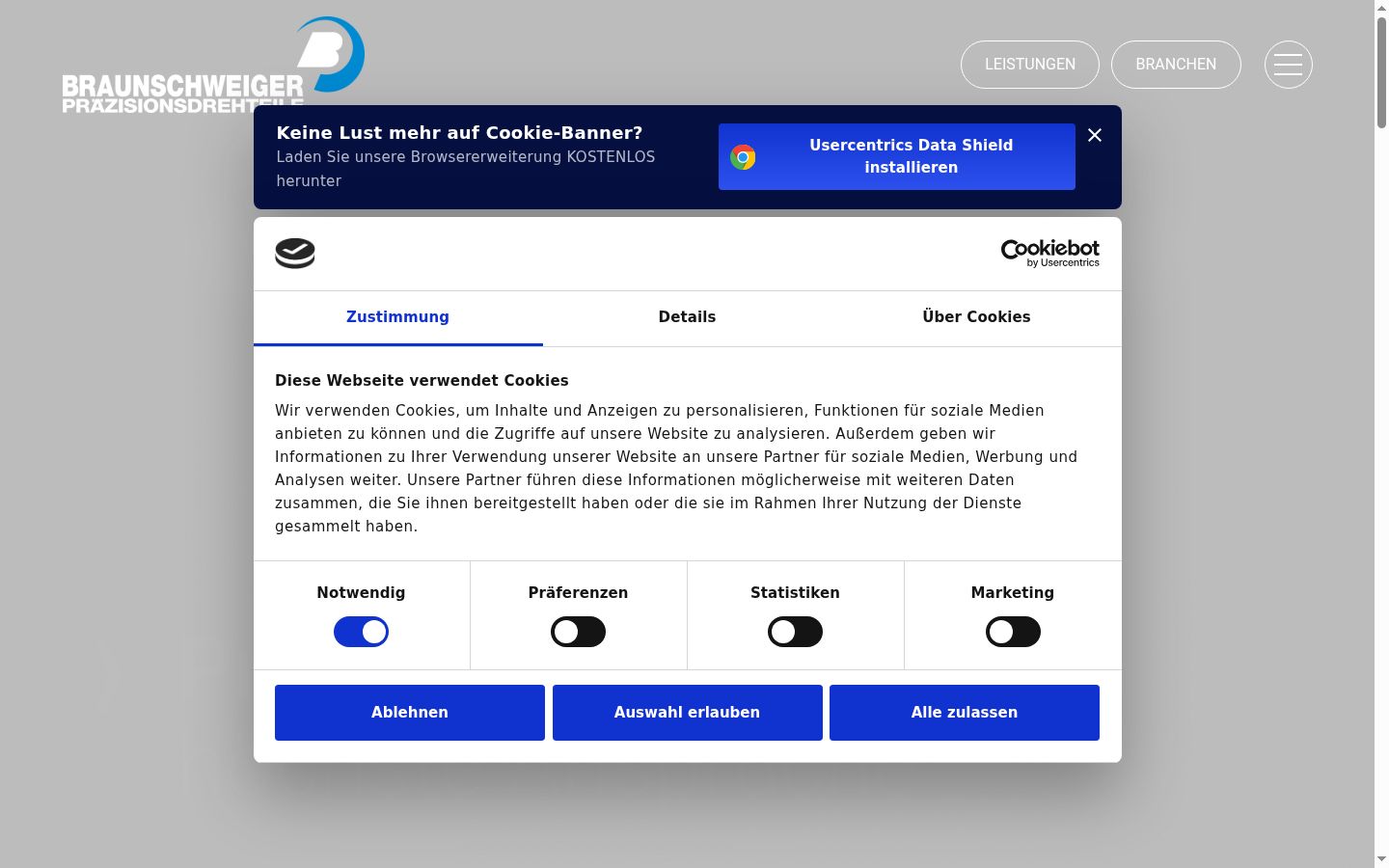 Sutikimo reklamjuostės, rodytos prieš bet kokią sąveiką, ekrano kopija