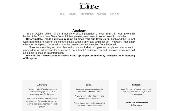 Screenshot of braunstone-life.co.uk