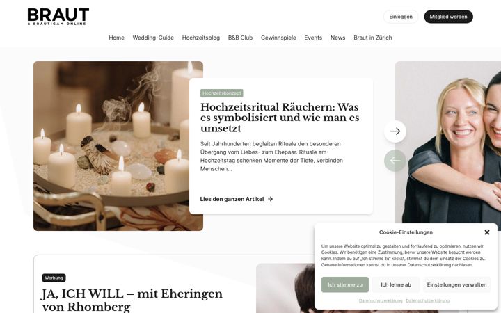 Screenshot of brautmagazin.ch