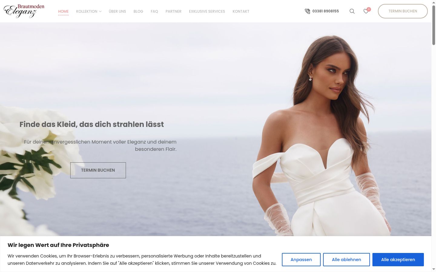 Screenshot van de toestemmingsbanner zoals getoond vóór enige interactie