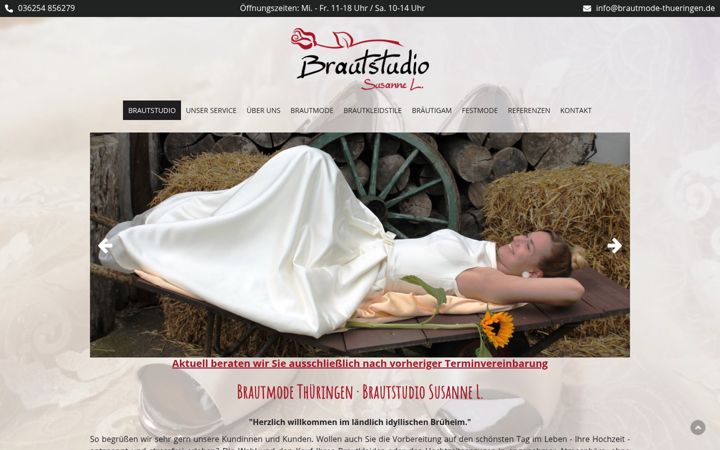 Screenshot of brautmode-thueringen.de