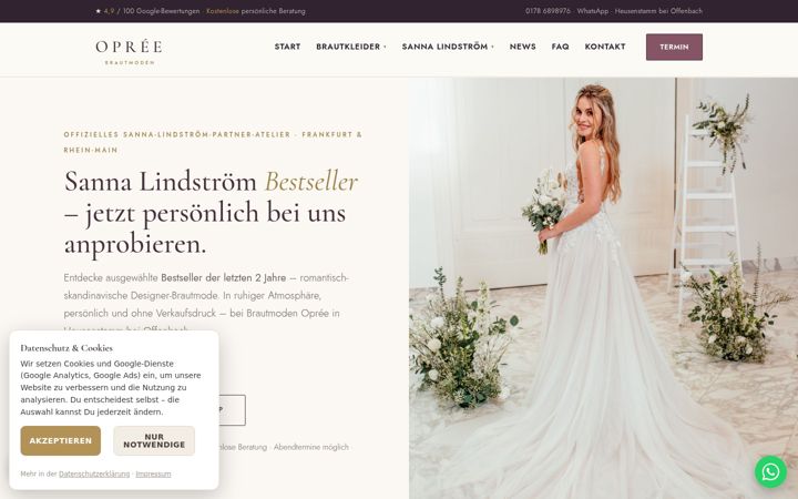 Screenshot of brautmoden-opree.de