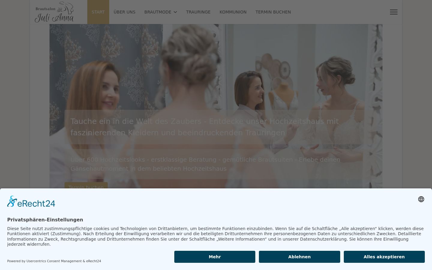 Capture d'écran de la bannière de consentement affichée avant toute interaction