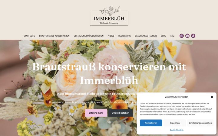 Screenshot of brautstrausskonservieren.de