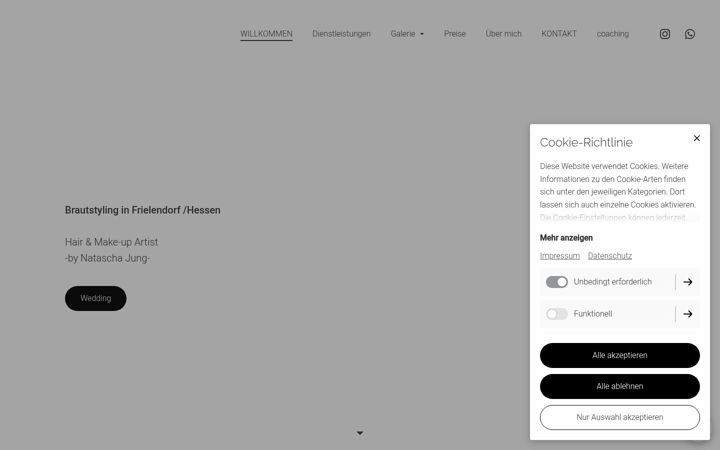 Screenshot of brautstylingbynataschajung.de