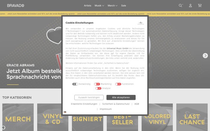 Screenshot of bravado.de
