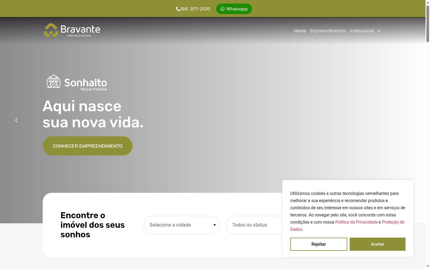 Screenshot of the consent banner shown before any interaction