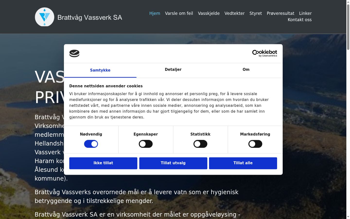 Screenshot of the consent banner shown before any interaction