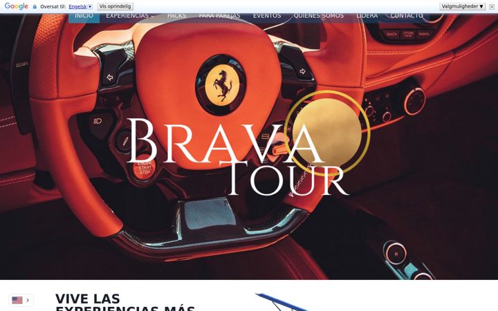 Screenshot stránky bravatour.es