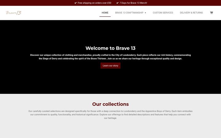 Screenshot of brave13.com