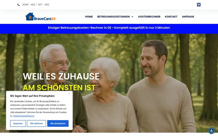 Snimka zaslona za bravecare24.de