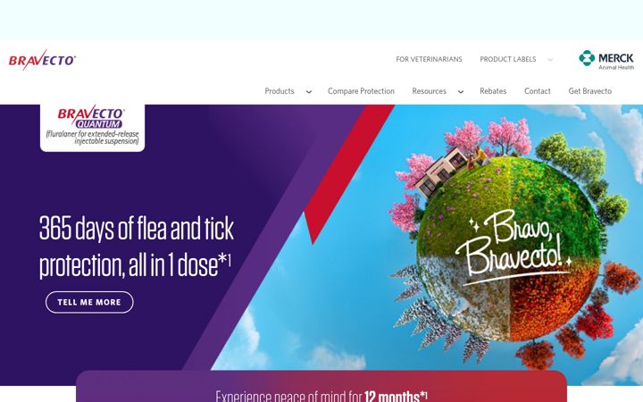 Screenshot von bravecto.com