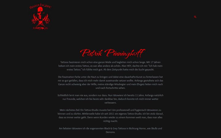 Screenshot of braveheart-tattoos.de