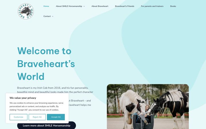 Screenshot of braveheartsworld.com