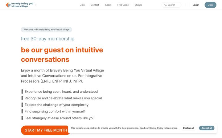 Screenshot of bravelybeingyou.com