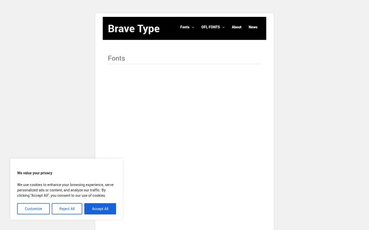 Snimka zaslona za bravetype.de
