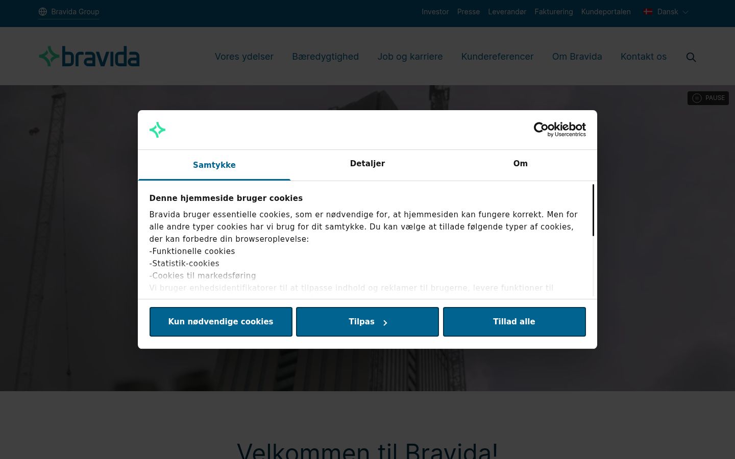 Snímek obrazovky baneru souhlasu zobrazeného před jakoukoli interakcí