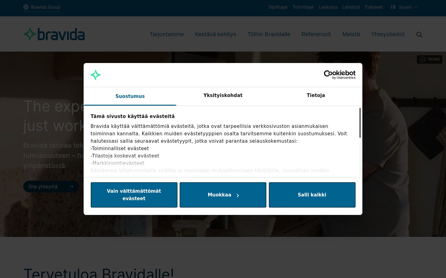 Screenshot tal-banner tal-kunsens muri qabel kwalunkwe interazzjoni