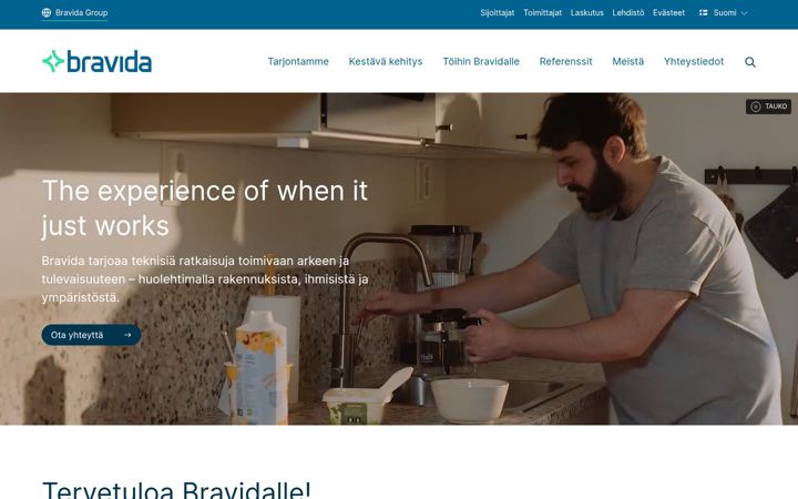 Screenshot of bravida.fi