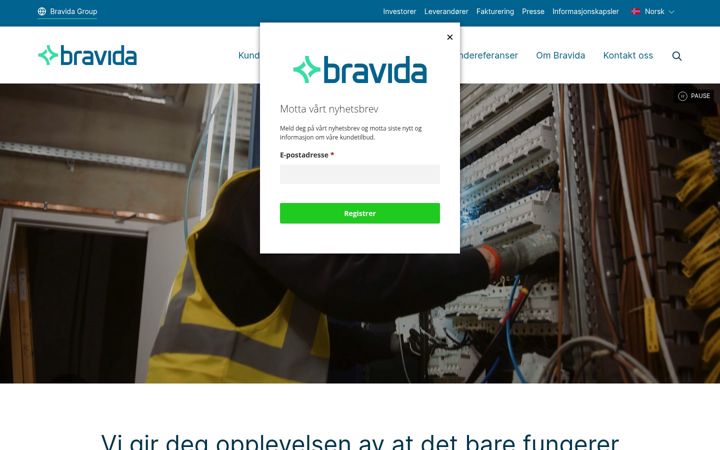 Screenshot of bravida.no