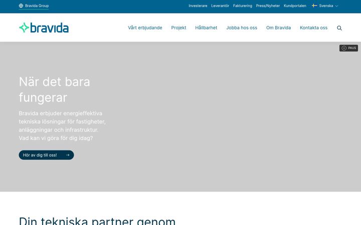 Screenshot of bravida.se