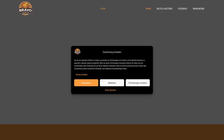 Screenshot of bravo-pizzaservice.de