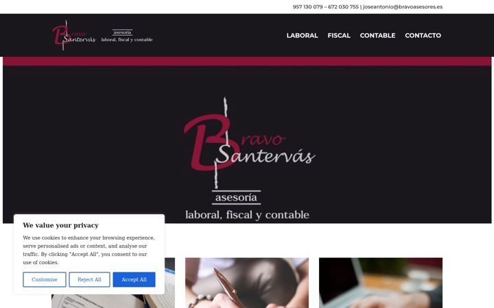 Screenshot stránky bravoasesores.es