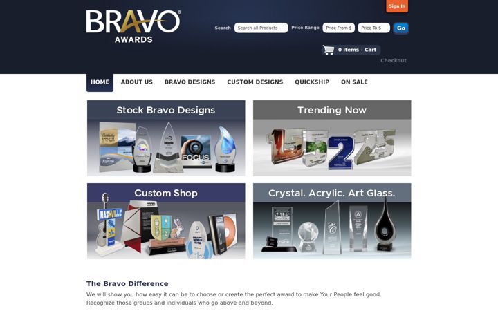 Screenshot of bravoawards.net