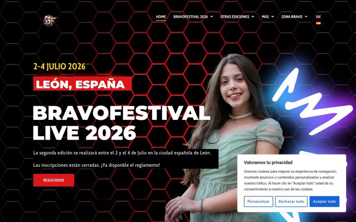 Screenshot stránky bravofestival.es