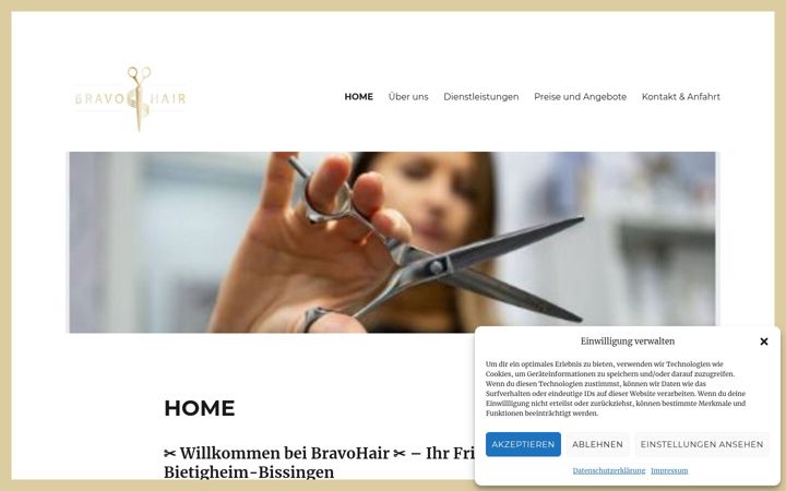 Screenshot of bravohair.de