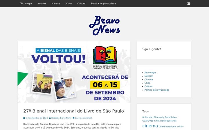 Screenshot of bravonews.com.br