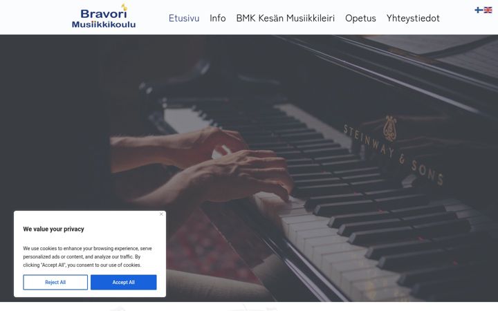 Screenshot of bravorimusiikkikoulu.fi