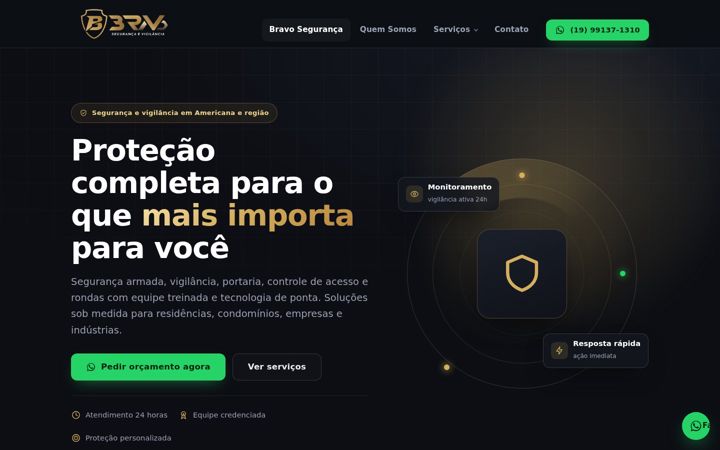 Screenshot of bravosegurancaamericana.com.br