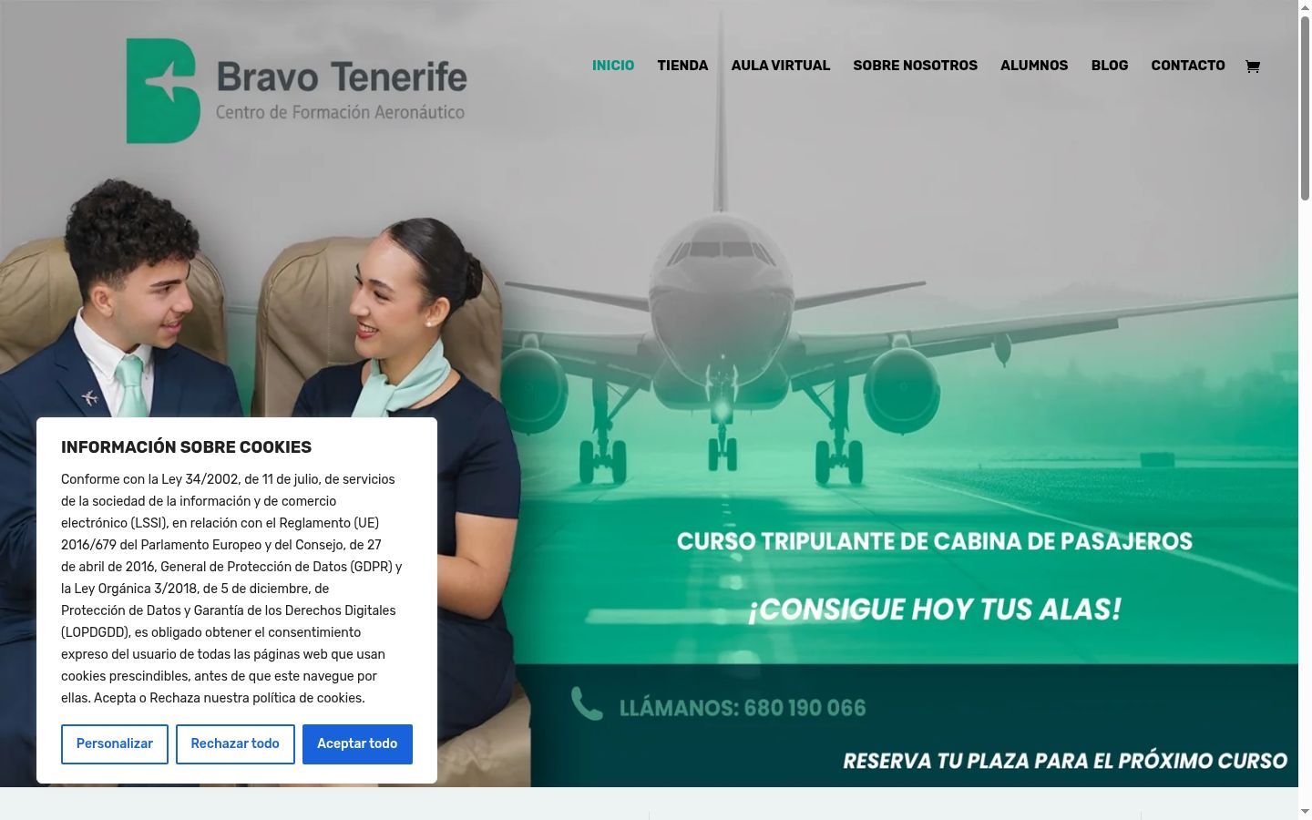 Screenshot of the consent banner shown before any interaction