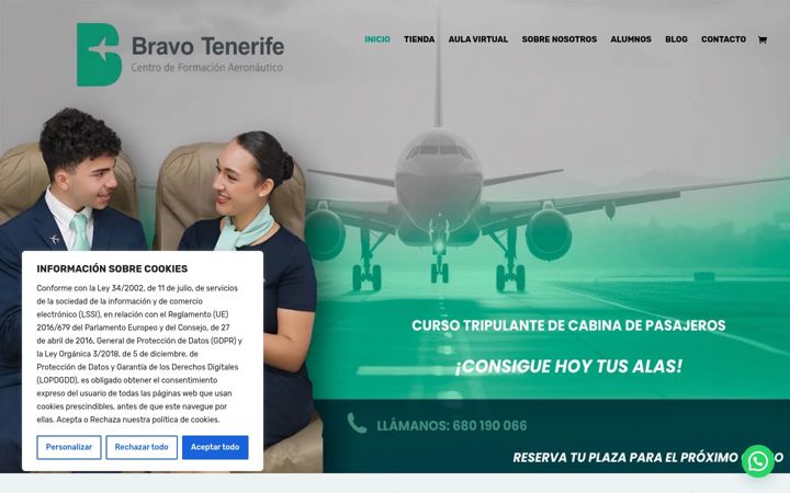 Screenshot of bravotenerife.es