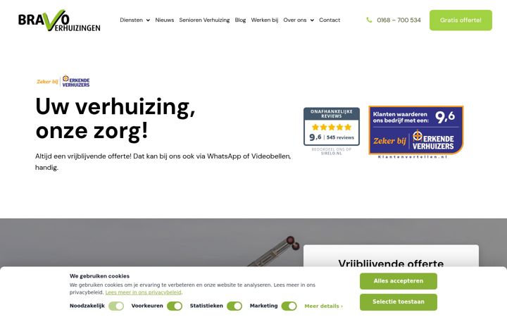 Screenshot of bravoverhuizingen.nl