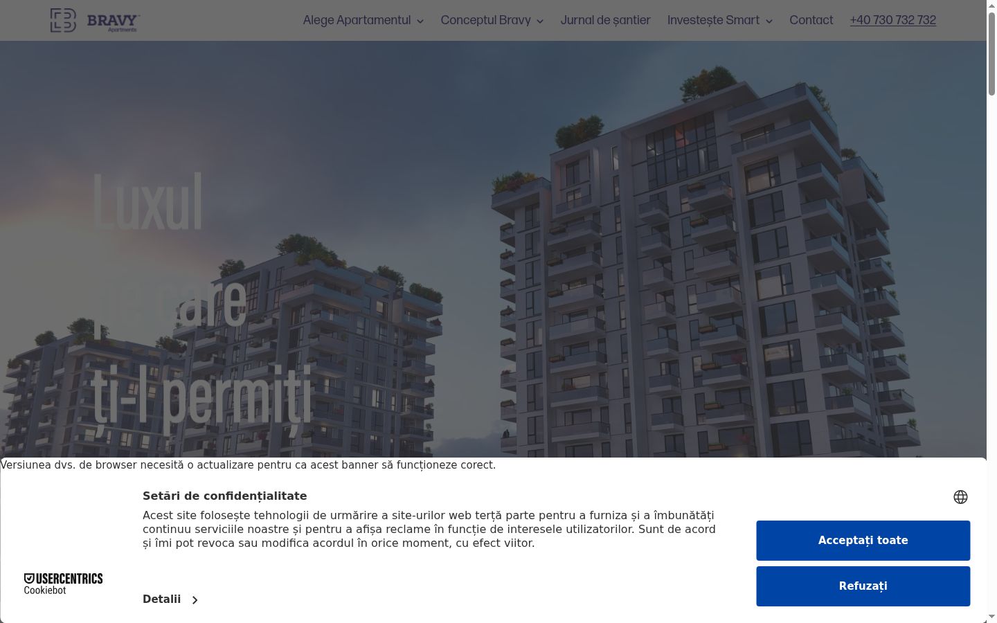 Capture d'écran de la bannière de consentement affichée avant toute interaction