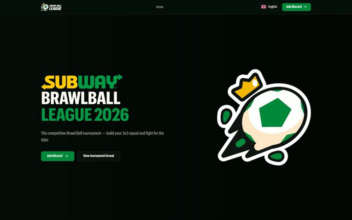 Screenshot of brawlballleague.com