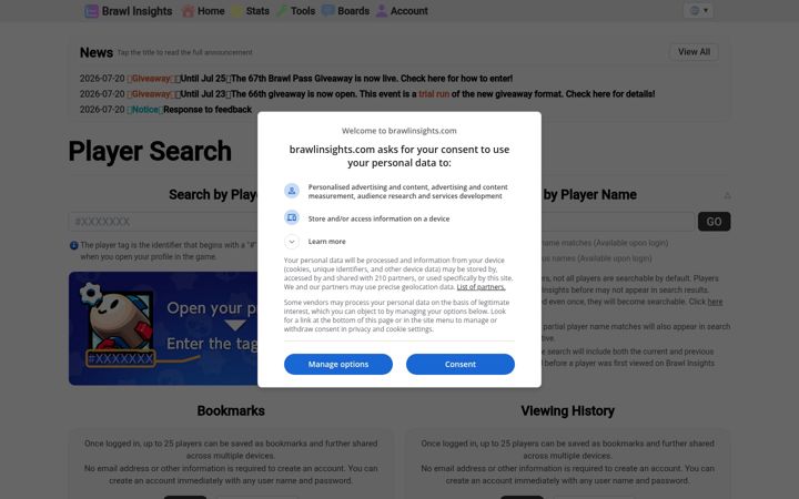 Screenshot of brawlinsights.com