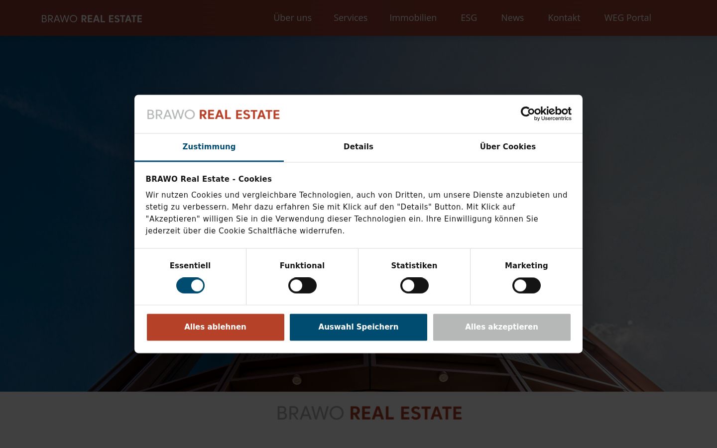 Screenshot of the consent banner shown before any interaction